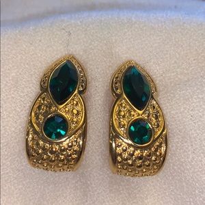 Emerald Costume vintage earrings